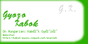 gyozo kabok business card